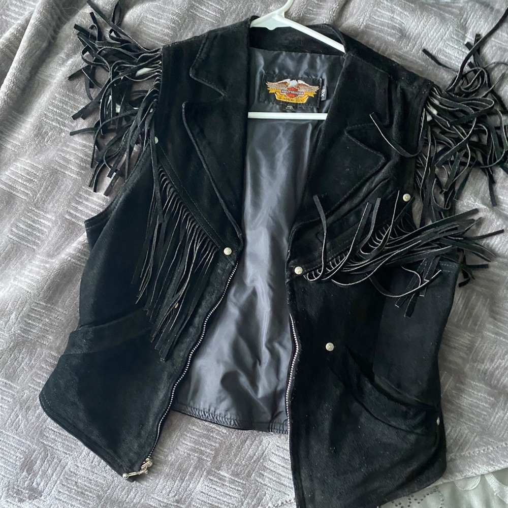 Harley Davidson fringe biker vest